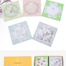 ▶Arianycos◀ Arianycos▶ 숙녀손수건 플라워레이스수건 디자인수건 꽃무늬손수건