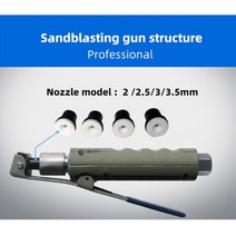 샌드 블라스터 브라스터 미니 갤런 블라스팅 건 키트 노즐이있는 모바일 공압 블라스팅 블라스팅 머신 블래스터 노즐, 세트 1