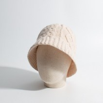 저스트업 양모 혼합 모직 원사 버킷 모자 여성 겨울 버전 다 일본 단색 니트 두꺼운 분지