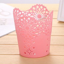 플랜트박스레이스 할로우 아웃 메이크업 브러쉬 펜 보관 홀더 데스크 오거나이저 꽃 화병 냄비 1Psc 컬, 06 1pcs-E