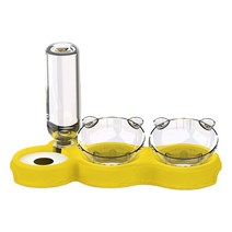 펫스테이션 사료소분 고양이자율급식 강아지자율배식 자동사료급여기 트리플 고양이 그릇 15 도 기울어 진, 04 YELLOW