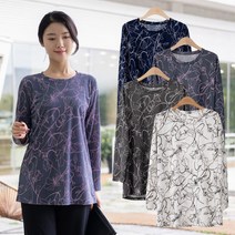 엄마옷 모슬린 단도꽃 라운드 긴팔티셔츠 TS208022마담 미시옷 50대 중년여성의류 60대 엄마옷 빅사이즈 할머니옷 여성옷
