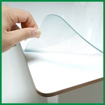 블루몬스터 투명 식탁매트 데스크 유리대용 주문 맞춤제작 pvc 3mm, 사각, 80cm x 140cm (라운딩가능)
