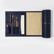 원+원 서예가방 원통 전문가용 서예 에코백 휴대용 가방 캘리그라피 펜 함, 라이트 블루