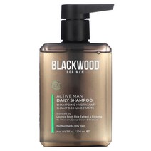 Blackwood For Men 액티브 맨 데일리 샴푸 감초 뿌리 쌀 추출물 및 인삼 함유 200ml(7fl oz), 1개