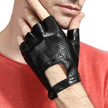 남성 여성 공용 양가죽 반장갑 5컷 손가락 하프 핑거 글러브 드라이빙 오토바이 라이딩 용