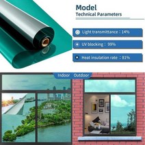 붙이는 거울 알리버트 YaJing 편도 미러 필름 개인 정보 보호 자기 접착 유리 창 색조 열 제어 눈부심 방지, 04 green_04 60x200cm