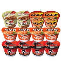 [간식팩토리] 신라면큰사발4+새우탕큰사발4+짜파큰사발2+너구리큰사발2 큰사발 총12개, 12개