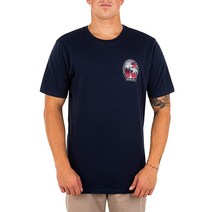 Hurley 남성 휴가용 반소매 티셔츠 흑요석/퓨전 레드 Large