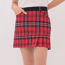 타탄체크 골프 스커트 옆주름 골프치마