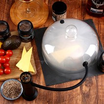 훈연 기계 유리커버 훈연기 불향 스모크 후드 뚜껑, 130x280mm 칵테일 흡연 후드