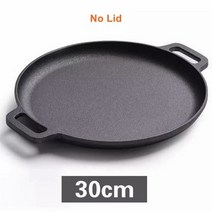 법랑 냄비 미니 무쇠 두꺼운 주물 코팅되지 않은 베이킹 팬 팬케이크 굴 스테이크 야채 주방 요리 도구 야외 바베큐 플랫 프라이팬, CHINA, 30cm, 30cm