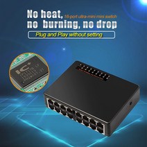 네트워크 스위치 허브 16 포트 네트워크 스위치 데이터 LAN RJ45 고속 이더넷 10/100Mbps 카메라용 홈, 한개옵션0