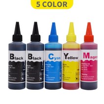 KMCYinks HP 304 XL 용 프린터 잉크 키트 HP 301 xl 300 xl 302 xl 303 xl 901350351336 62 XL 염료 잉크 용 리필 잉크, 협력사, 100ml-5C