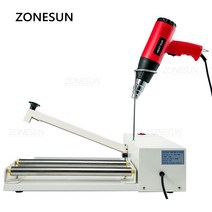 랩핑기 ZONESUN ZS-MSCS1 수동 커팅 씰링 포장기 휴대용 히트 건 신발 책 상자, 02 110V, 01 300mm