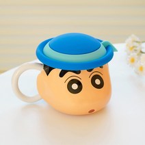 신짱 귀여운 머그컵 뚜껑포함 짱구 머그컵 물컵 480ml, 크레용 신짱-머그 480ML