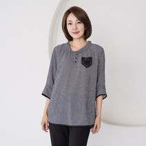 엄마옷 마담4060 모티브포켓체크블라우스-RBL304010-