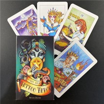 색채타로 신점타로 타로카드 흰색 숫자: 신성한 동물 예언 점술 데크 영어 버전 오라클, 82PCS TT154