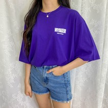 바이투엘 남녀공용 뒷프린팅 보야 박시 티셔츠 반팔
