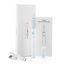 무선 미니 청소기 3.5mm HD 스마트 비주얼 귀 스틱 검이경 500W 내시경 왁스 제거 도구 이어픽 카메라 건강 관리 클리너, [01] WHITE