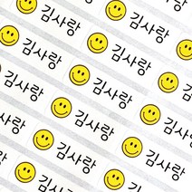 네임코코 주문제작 스마일 방수네임스티커, 624-소형스마일투명
