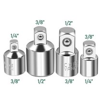 전동 라쳇 1/4 "3/8" 1/2 "래칫 렌치 어댑터 크롬 바나듐 스틸 슬리브 자동차 소켓 컨버터, 01 4pcs Silver