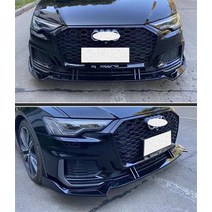 a6 바디킷 3pcs abs 프론트 범퍼 디퓨저 립 스플리터 new audi s6 c8 블랙 충돌 방지, 글로시 블랙