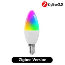Tuya-스마트 LED 전구 조도 조절 가능 와이파이/지그비 RGBCW 컬러풀 E14 램프 85-265V 음성 제어 알렉사 구글 홈 데코레이션, zigbee version