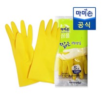 마미손 짧은고무장갑 10켤레, 옐로우, 소형, 1개
