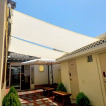 그늘애 옥상 그늘 차광막 썬쉐이드 삼각 사각, HDPE 메쉬 (한국산), [선택]10.아이보리2mx2m (사각)