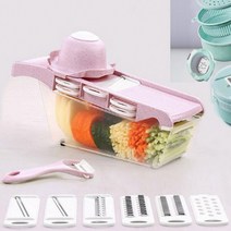 편 마늘 파 절이 채 칼 기계 감자 만들기 레몬 껍질 대 썰기 양파 당근 오이 무 우 엉 써는 슬라이스 만능 세트 다지기 양배추 김장 간편한 절삭력, 원형블루, 1개