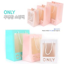 ONLY 윈도우쇼핑백 1P 투명창 손잡이 화분포장 꽂쇼핑백 플라워쇼핑백 손잡이쇼핑백 화분가방 선물포장백 튼튼한, 중 - 민트