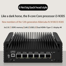레노버 노트북 방화벽 라우터 팬리스 미니 PC 6 LAN 2.5G, 31.16GB DDR5 128GB NVMe - Inte
