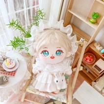 무속성솜인형 아이돌 20cm 몸체 모던 조카선물 수제 솜깅이 키덜트 눈망울 하얀, 유골격 20cm, 레이스캡세트