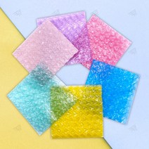 뽁뽁이 안전 봉투 하트 모양 에어캡 선물 포장 완충제 파스텔 포토카드 10X10cm 1P, C 로즈레드