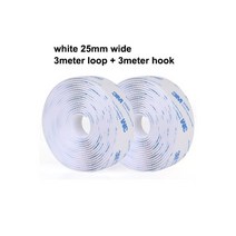 3 미터 강한 자기 접착 훅 및 루프 패스너 테이프 나일론 스티커 접착제 DIY 162025303850MM, 25mm White_3meters