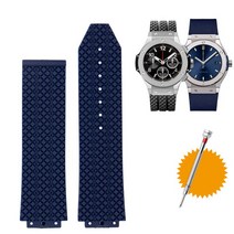 위블로시계줄 휴블럿시계줄 호환 Hublot 빅뱅 소프트 고무 시계 밴드용 25*19mm 실리콘 스트랩 방수 남성