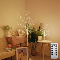 EKASN LED 크리스마스 트리나무 참살 거실 분위리 라이트 집 꾸미기 인테리어 조명나무 라이트 트리등 자작나무 카페감성 무드등, 1.8m
