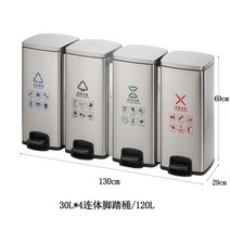 편의점 프라스틱 분리수거함 카페 대형분리수거함 실외 유아 야외 좌식 가구휴지통박스 간이플라스틱, 120리터 연결체