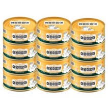 야옹이 맘마 그레인프리 고양이 수분 보충 습식 캔 간식, 흰살참치와 닭가슴살 160g x 12개