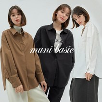 무니베이직 코튼 100% 카라 루즈핏 셔츠 3종