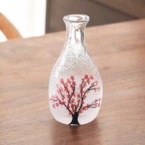 사쿠라 유리 청주포트 청주잔 술도구세트 가정용술주전자 한입컵 작은술잔 술잔, 벚꽃나무[싱글포트]300ml