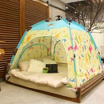 전자동 가정용 실내 침대 겨울 난방텐트 보온 방풍 모기차단 원터치 친환경원단