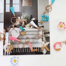 가방 자동차 핸드폰 이니셜 커플 파우치 알파벳 열쇠고리 레진 차키 키홀더 자수 키링, 화이트스톤, J