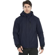 FREE SOLDIER 남성용 방수 스키 스노우 재킷 플리스 안감 따뜻한 겨울 레인 재킷 후드 전체 테이프 솔기, Large