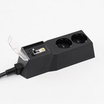 아이정 4000W 고용량 대용량 고전력 과부하 누전차단 2구 블랙 멀티탭, 50CM