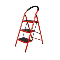 접이식 계단 사다리 3단 레드 MI-L90S3, 1개
