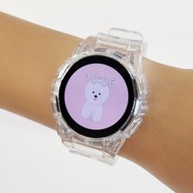 제로투 갤럭시워치5 워치4 투명 일체형 클리어 스트랩, 클리어 (Clear), 44mm