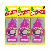 LITTLE TREES 차량용 공기 청정제 걸이용 종이 나무 드래곤 프루츠 6팩