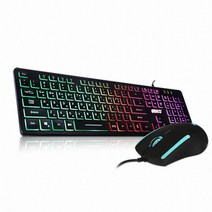 ABKO KM120 RGB 유선 키보드 마우스 세트 (블랙)